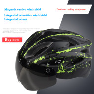 Bicycle riding magnetic suction helmet with goggles mountain bike integrated safety helmet V-120