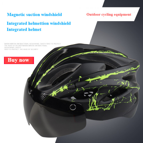 Bicycle riding magnetic suction helmet with goggles mountain bike integrated safety helmet V-120