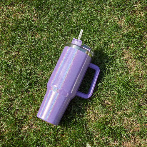 40oz car cup stainless steel insulation and cold insulation car water cup handle cup rainbow paint ice cream cup CY-168