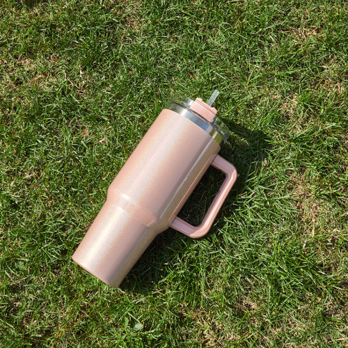 40oz car cup stainless steel insulation and cold insulation car water cup handle cup rainbow paint ice cream cup CY-168