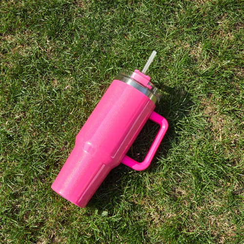 40oz car cup stainless steel insulation and cold insulation car water cup handle cup rainbow paint ice cream cup CY-168
