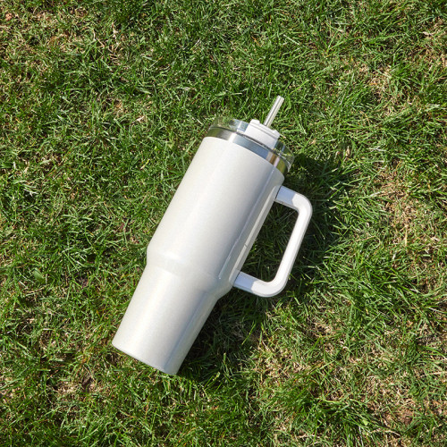 40oz car cup stainless steel insulation and cold insulation car water cup handle cup rainbow paint ice cream cup CY-168
