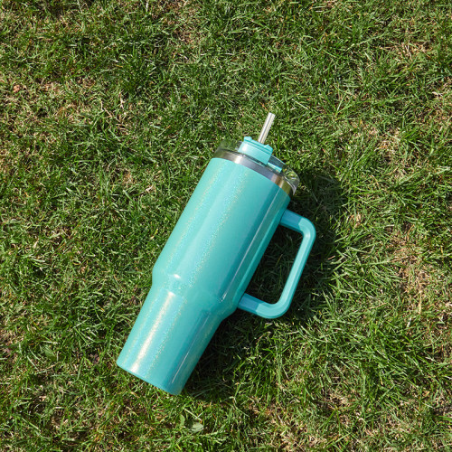 40oz car cup stainless steel insulation and cold insulation car water cup handle cup rainbow paint ice cream cup CY-168