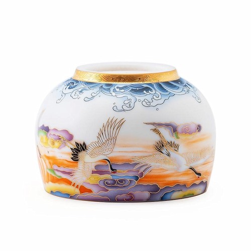 Colourful Crane Coffee & Tea Cup (White)